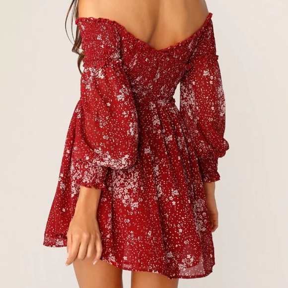 Mini floral print off the shoulders dress - Picture 4 of 5
